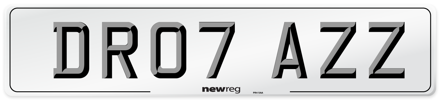 DR07 AZZ Number Plate from New Reg